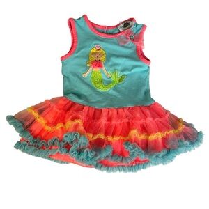 Rare Editions Pink and Blue Mermaid Dress - 24M